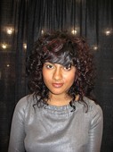 Curls + ruby red colour