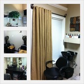 View of private salon suite, where I work solo.