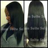 Sew-in (Unstyled) before pulling it up into a ponytail