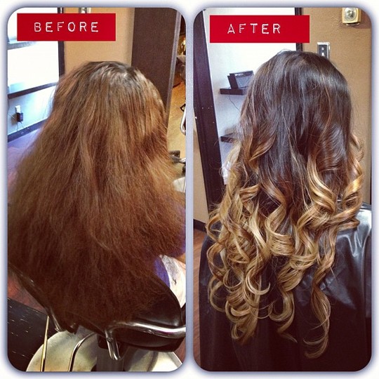 ... After: Color / / Brazilian Blow-Out / Cut / Style | Ombre Hair Style