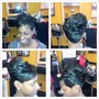 shampoo & style on relaxed hair