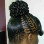 Twisted updo on Relaxed hair