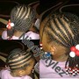 Kids knotless Braids w/curls or beads