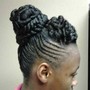 Twisted updo on Relaxed hair