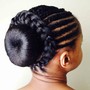 Flat 2-strand Twist/Braids updo