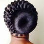 Flat 2-strand Twist/Braids updo