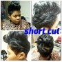 Virgin relaxer w/ short cut