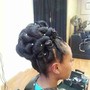 Twisted updo on Relaxed hair