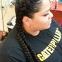 Small braids into ponytail