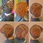 wash & style short hair w/ color tracks