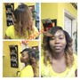 Shampoo,Tighten weave,blow dry and style