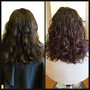 Curling iron or flat iron curl style w/haircut