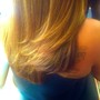 Virgin Relaxer and color(Demi)(highlights add an add 45.00)