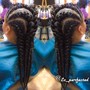 4 feed in braids w. Wash