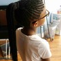 Small braids Cornrow ponytail