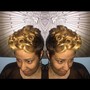 Bantu Knots with hair added for volume