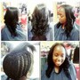 Hair braided down with cap sewn on