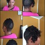 Goddess braids w/curly side bang