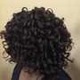 Shampoo blow-dry and  style Natural hair