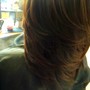 Virgin Relaxer and color(Demi)(highlights add an add 45.00)