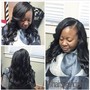 Virgin relaxer long hair