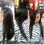 middle-Part Sew-In Weave wash/style