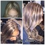 Root permanent color with blow dry