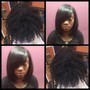 Shampoo and flat iron (natural hair)