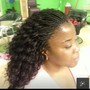 Sew in weave with leave out