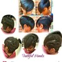 Natural hair up do/topnot