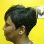 Senior Shampoo & basic style on relaxed hai