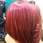 Permanent Hair color shampoo Blow dry on previously relaxed hair