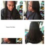 wash and set relaxed hair (no weave)