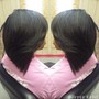 Quick Weave half up half down extended ponytail