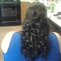 Shampoo blowdry and curl