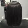 Shampoo, blowdry and straight back braid for wigs