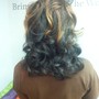 Blow Dry,  Silk Press or Hot Curl (thick-short)