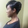 Women clipper cut and color