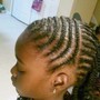 Corn row Braid down