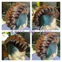 Medium feed in braids ponytail