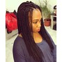 Half French braids half box braids