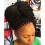 Half French braids half box braids