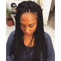 Half French braids half box braids