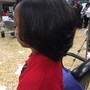 Shampoo and style on short hair