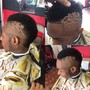 Mans cut w/face line up