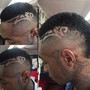 Mans cut w/face line up