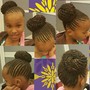 Designer cornrows with natural hair