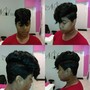 Short cut/ Relaxer/Rinse Partial Sew in Combo