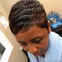 Relaxer retouch w/ color rinse