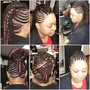 Feed in cornrows with box braids